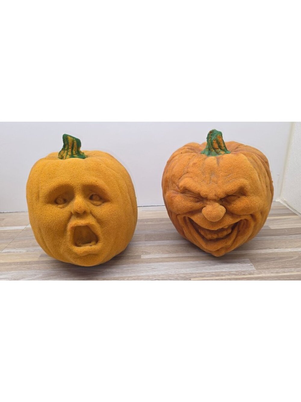 Vintage Todd Masters Foam Figural Halloween Pumpkins Jody & Jesse Oh Lanterns